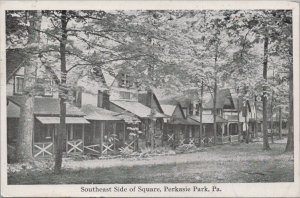 Postcard Southeast Side Square Perkasie Park PA