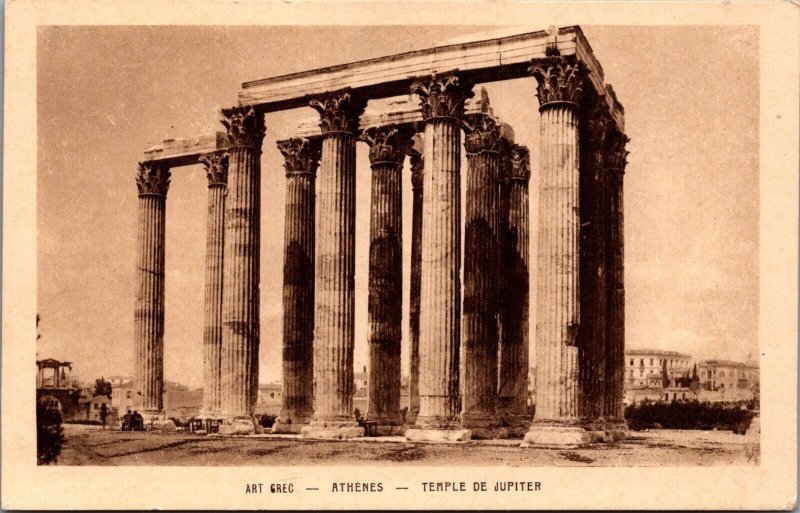 Greece Athenes Temple De Jupiter Athens Temple of Olympian Zeus Postcard C055