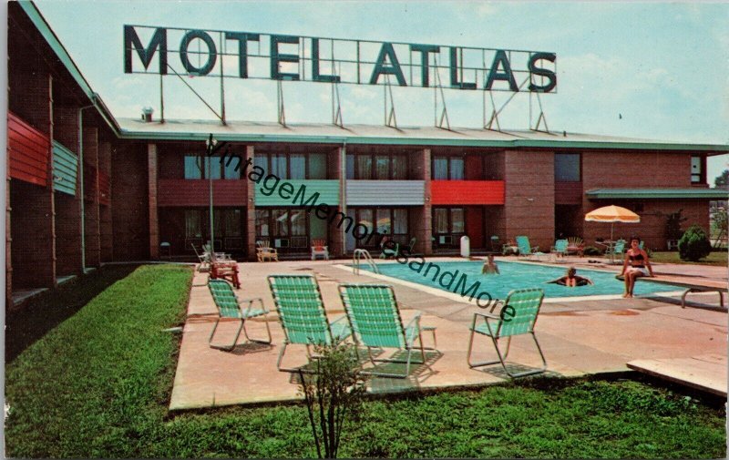 Atlas Motel 219 N.W. Broad - Murfreesboro Tennessee Postcard PC238