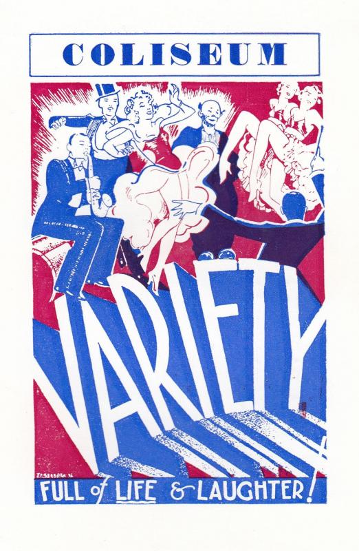 London Coliseum Variety Show Theatre Poster Postcard