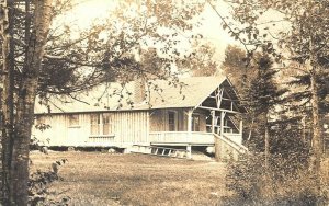 KOKADJO ME Inn Log Cabin In The Big Woods Real Photo Postcard