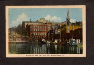 NB Market Slip Harbor Boats St Saint John New Brunswick Carte Postale Postcard