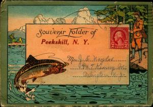 1924 Fishing Souvenir Folder Peekskill New York Used