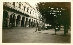 RPPC Postcard Plaza de Armas y Portales Guadalajara Jalisco Mexico 93 unposted
