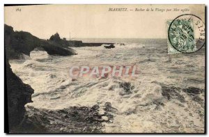 Old Postcard Biarritz Rocher de la Vierge agitated By Sea