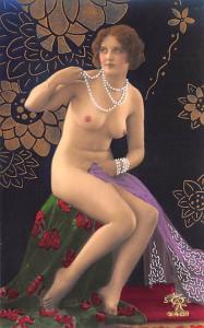 French Tinted Nude Postcard Unused 