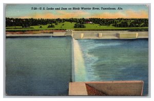 U. S. Locks And Dam On Black Warrior River Tuscaloosa Ala. Alabama Postcard