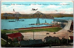 1910 Carquinez Bridge Vallejo Pacific Highway San Francisco CA Posted Postcard