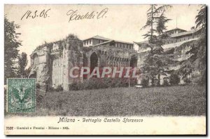 Postcard Old Dettaglio Milano Castello Sforzesco