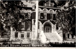 RPPC Grand Haven Michigan Ottawa County Courthouse Postcard Z29