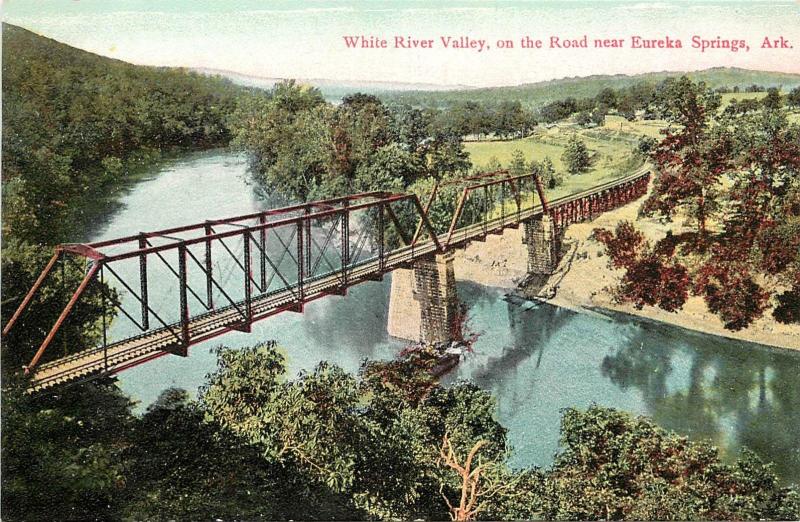 c1910 Chromograph Postcard; White River Valley Bridge, Eureka Springs AR Carroll