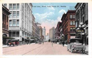 2nd Avenue North From Union Street Seattle Washington 1920c postcard
