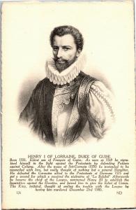 Henry I, Duke of Guise France Vintage Postcard P19