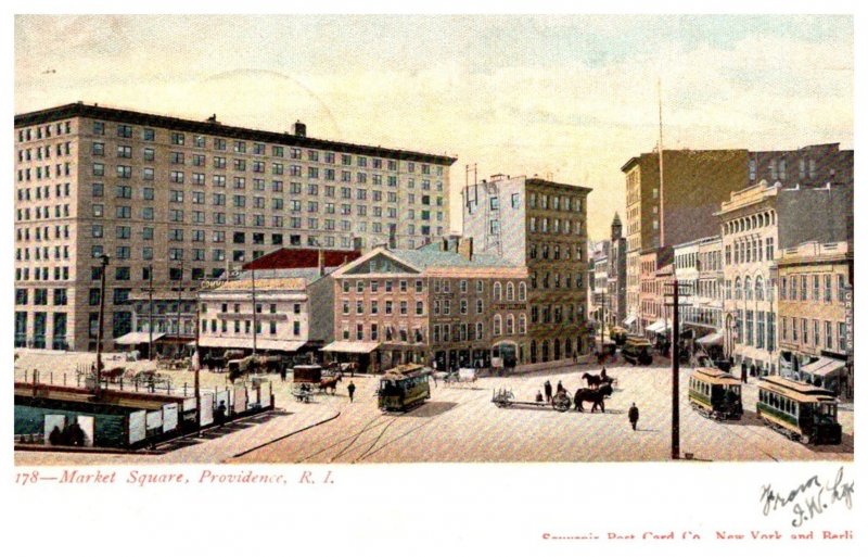 Rhode Island , Providence , Market Square , many Trolleys