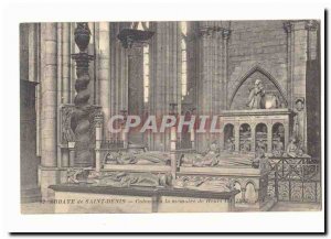 Postcard Abbey of Saint Denis column to the memory of Henry III (1633)