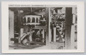 Saunderstown RI~Gilbert Stuart Birthplace~Museum~Inside Mill~Real Photo PC~RPPC