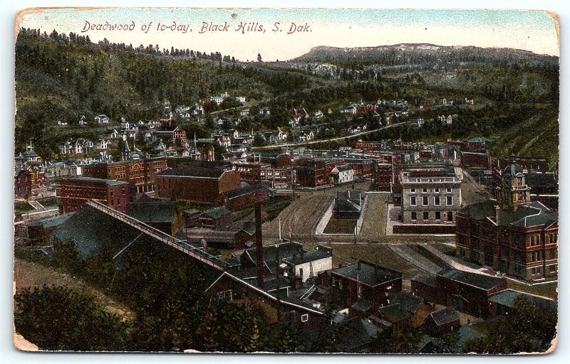 Postcard SD Deadwood Pre 1920 View of Deadwood Black Hills R50
