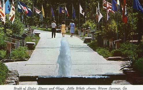 GA - Warm Springs, Walk of States, Stones & Flags - Little White House