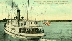 Postcard Early View of Steamer D.S. Stanley, Fort Slocum, NY.          Q7