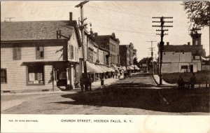 View of Church Street, Hoosick Falls NY Undivided Back Vintage Postcard R50