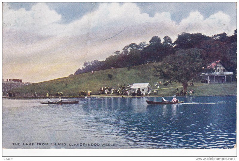 LLANDRINDOD, Wales, PU-1907; The Lake From Island