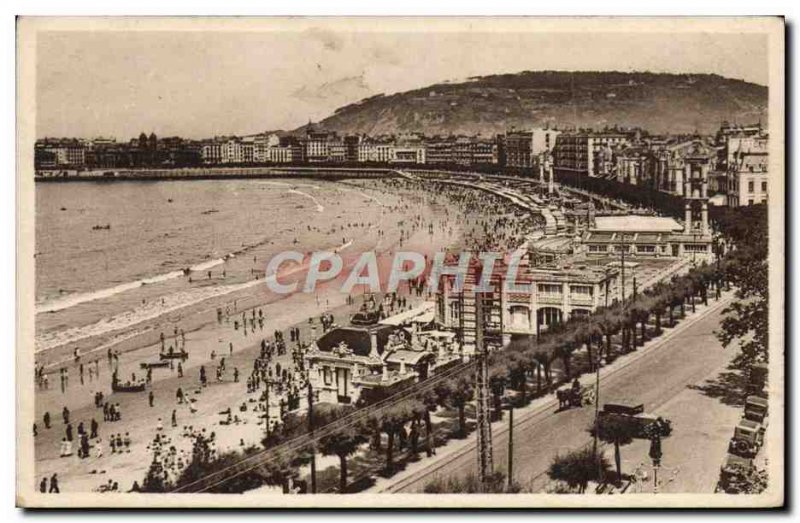 Old Postcard San Sebastian De La Playa Vista General