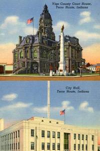 IN - Terre Haute, City Hall and Vigo County Courthouse 