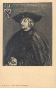 Portrait of Emperor Maximilian I by A. Durer Lozenges Valda medicine advertising