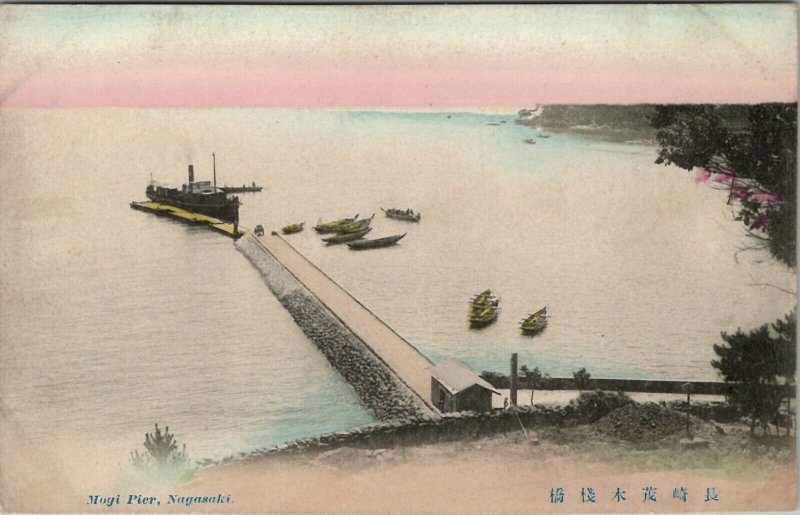 Japan Nagasaki Mogi Pier Postcard U7