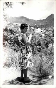 Hong Kong Tourist Camera City in Distance 1960s Real Photo Postcard