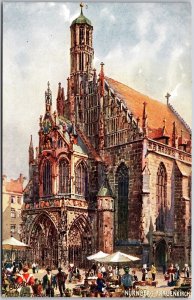 Nuremberg Frauenkirche Germany Roman Catholic Church Jewish Synagogue Postcard