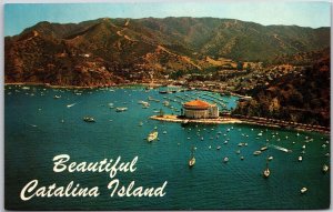 Beautiful Catalina Island California Offshore Aerial View Avalon Bay Postcard