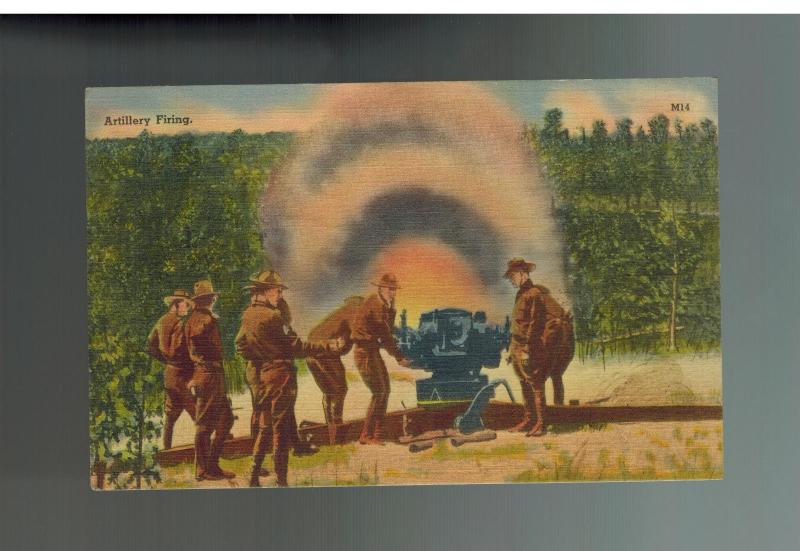 1941 Camp Upton NY USA WW 2 Picture Postcard Cover US Army Artillery firing