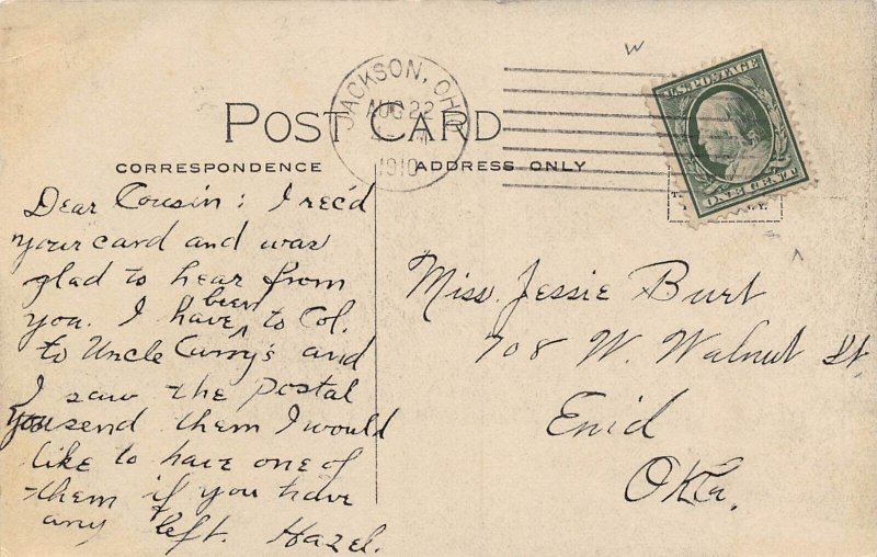 South Street Jackson Ohio 1910 postcard