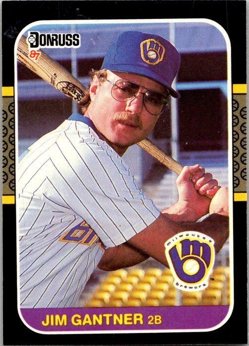 1986 Donruss Baseball Card Jim Gantner Milwaukee Brewers sk12409