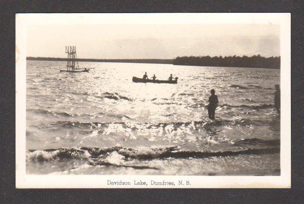 NB Davidson Lake DUMFRIES New Brunswick Carte Postale Real Photo RPPC Postcard