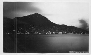 Hong Kong SE Asia by night 1920s RPPC Photo Postcard 22-9262