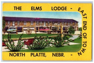 North Platte Nebraska NE Postcard The Elms Lodge Exterior Scene c1940's Vintage