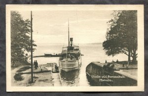 dc766 - MOTALA Sweden 1920s Steamer Entering Locks. Postcard