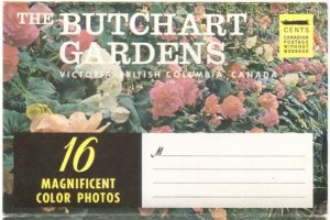 Butchart Gardens Victoria British Columbia, Vintage Folder Postcard #1, 16 Views
