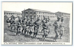 US National Army Cantonment Camp Sherman Chilicothe OH, Workout Parade Postcard