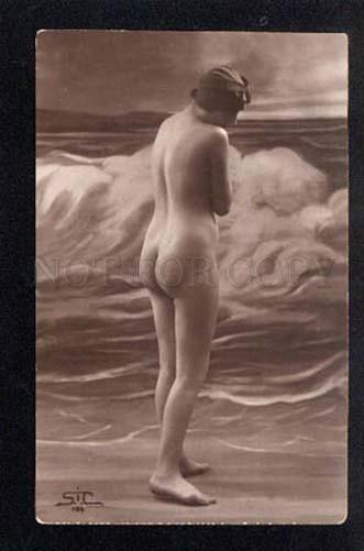 3038081 NUDE Lady near Sea. Vintage PHOTO S.I.C. #106