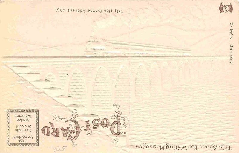 Railroad Train Bridge Longest in World Harrisburg Pennsylvania 1910c postcard