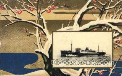 S.S. Hikawa Maru Nippon Yusen Kaisha Ship NYK Shipping Unused light glue on b...