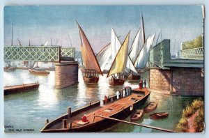 1910 Nile BridgeTuck Oilette Postcard Cairo Wide World Picturesque Egypt No 7434