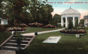 Vintage Postcard 1910's Temple of Fame Arlington Cemetery VA Virginia