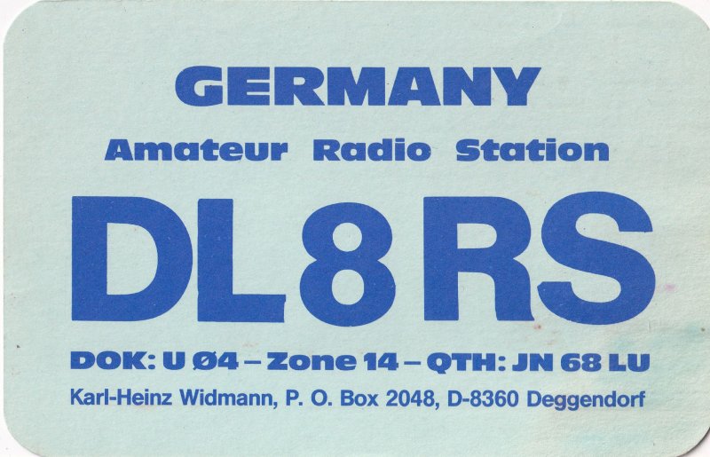 Deggendorf 1980s German QSL Radio Card