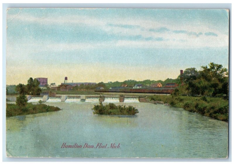 View Of Hamilton Dam Wireless System Flint Michigan MI Antique Unposted Postcard