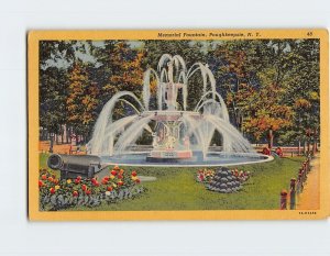 Postcard Memorial Fountain Poughkeepsie New York USA