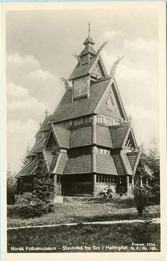 Norway - Oslo, Norsk Folk Museum, Stave Church from Gol in Hallingdal   *RPPC